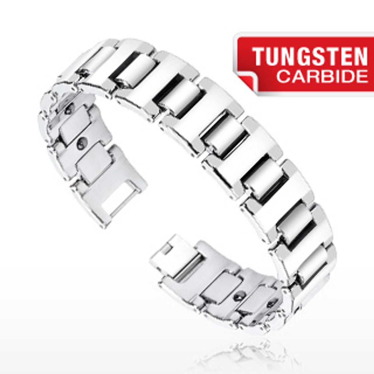 Tungsten Carbide Faceted Bio-Magnetic Wide Armbånd